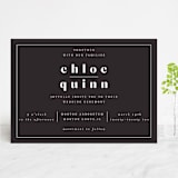 "Epithet" - Wedding Invitations in Charcoal by Nazia Hyder - Front