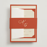 "Borders" - Wedding Invitations in Cherry by Ani Somi - Assembled with Belly Band