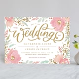 "Floral Vignette" - Wedding Invitations in Brass by Kristen Smith - Front