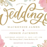 "Floral Vignette" - Wedding Invitations in Brass by Kristen Smith - Close-Up