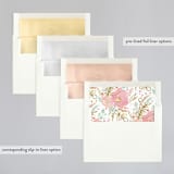 "Floral Vignette" - Wedding Invitations in Brass by Kristen Smith - Envelope Liner Options