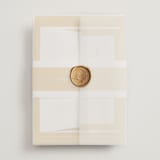 "goldfinch" - Wedding Invitations in Sunshine by Lindsay Stetson Thompson - Vellum Wrap with Wax Seal