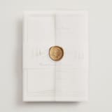 "Plain Air" - Wedding Invitations in Meadow by Petra Kern - Assembled with Vellum Wrap and Wax Seal