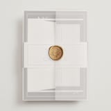 "Botanical Love" - Wedding Invitations in Black Tie by Susan Moyal - Assembled with Vellum Wrap and Wax Seal