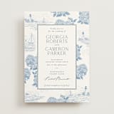 "Coastal Toile" - Wedding Invitations in Sea by Jenna Holcomb - Front