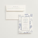 "Coastal Toile" - Wedding Invitations in Periwinkle by Jenna Holcomb - Invitation with Envelope