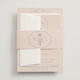 "Flora Arch" - Wedding Invitations in Blush by Baumbirdy - Assembled with Belly Band
