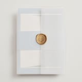 "Flora Arch" - Wedding Invitations in Cerulean by Baumbirdy - Assembled with Vellum Wrap and Wax Seal