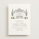 "Hand illustrated Garden Gate" - Wedding Invitations in Forest by Jackie Crawford - Front