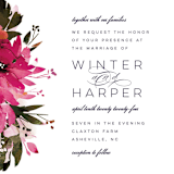 "Peeking Florals" - Wedding Invitations in Fuchsia by Lori Wemple - Close-Up