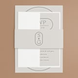 "Capsule" - Wedding Invitations in Stone by Everett Paper Goods - Assembled with Belly Band