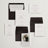 "Capsule" - Wedding Invitations in Stone by Everett Paper Goods - Invitation Suite