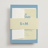 "Sienna" - Wedding Invitations in Skyblue by Ellen Schlegelmilch - Assembled with Belly Band