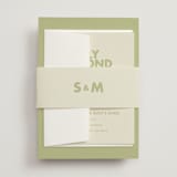 "Sienna" - Wedding Invitations in Lime by Ellen Schlegelmilch - Assembled with Belly Band