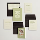 "Sienna" - Wedding Invitations in Lime by Ellen Schlegelmilch - Invitation Suite
