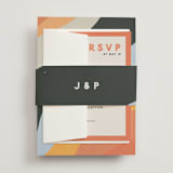"Canyon Wall" - Wedding Invitations in Sunset by Robin Ott - Assembled with Belly Band