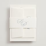 "Aristocratic" - Wedding Invitations in Sky by Creo Study - Assembled with Belly Band