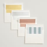 "Trois" - Wedding Invitations in Almond by Blustery August - Envelope Liner Options