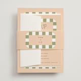 "Boardwalk" - Wedding Invitations in Peach by Baumbirdy - Assembled with Belly Band