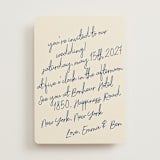 "Handwritten Letter" - Wedding Invitations in Blue Velvet by Helena Vitto - Front