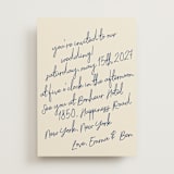 "Handwritten Letter" - Wedding Invitations in Blue Velvet by Helena Vitto - Front