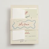 "Handwritten Letter" - Wedding Invitations in Blue Velvet by Helena Vitto - Assembled with Belly Band