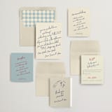 "Handwritten Letter" - Wedding Invitations in Blue Velvet by Helena Vitto - Invitation Suite