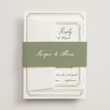 "Handwritten" - Wedding Invitations in Moss by Cass Loh - Assembled with Belly Band