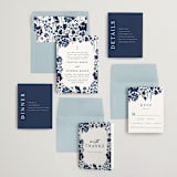 "brushstrokes in bloom" - Wedding Invitations in Indigo by Angela Marzuki - Invitation Suite