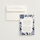 "brushstrokes in bloom" - Wedding Invitations in Indigo by Angela Marzuki - Invitation with Envelope
