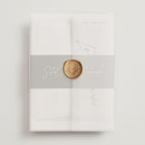 "Courthouse" - Wedding Invitations in Midnight by Susan Brown - Assembled with Vellum Wrap and Wax Seal