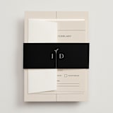 "Convergence" - Wedding Invitations in Cream by Annie Lowe - Assembled with Belly Band
