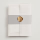 "Convergence" - Wedding Invitations in Cream by Annie Lowe - Assembled with Vellum Wrap and Wax Seal