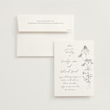 "Sketched Florals" - Wedding Invitations in Storm by Baumbirdy - Invitation with Envelope