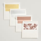 "Leaf Print" - Wedding Invitations in Rust by Katharine Watson - Envelope Liner Options