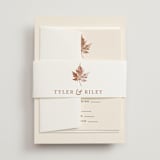 "Leaf Print" - Wedding Invitations in Rust by Katharine Watson - Assembled