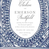 "Ornate Watercolor Frame" - Wedding Invitations in Lapis by Katharine Watson - Close-Up
