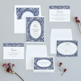 "Ornate Watercolor Frame" - Wedding Invitations in Lapis by Katharine Watson - Invitation Suite