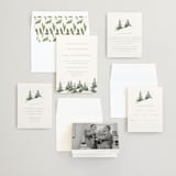 "On the Slopes" - Wedding Invitations in Fog by Mere Paper - Invitation Suite
