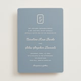 "Bevel Monogram" - Wedding Invitations in French Blue by Carolyn MacLaren - Front