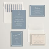 "Bevel Monogram" - Wedding Invitations in French Blue by Carolyn MacLaren - Invitation Suite