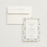 "Patterned florals" - Wedding Invitations in Powder by Creo Study - Invitation with Envelope