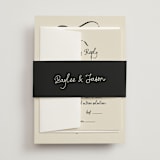 "Inkwoven" - Wedding Invitations in Tuxedo by Jelena Vuletic - Assembled with Belly Band