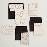 "Wavy" - Wedding Invitations in Jet by Jen Owens - Invitation Suite