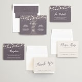 "Garden Lights" - Wedding Invitations in Plum by Hooray Creative - Invitation Suite