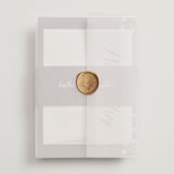 "Garden Lights" - Wedding Invitations in Plum by Hooray Creative - Assembled with Vellum Wrap and Wax Seal