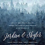 "Mountain Retreat" - Wedding Invitations in Evening Sky by Design Lotus - Close-Up