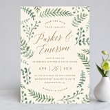 "Painted Ferns" - Wedding Invitations in Cream by Amy Kross - Front