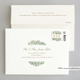"Painted Ferns" - Wedding Invitations in Cream by Amy Kross - FREE Recipient Addressing