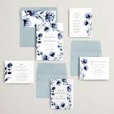 "A Wedding Watercolor" - Wedding Invitations in Cornflower by Chris Griffith - Invitation Suite